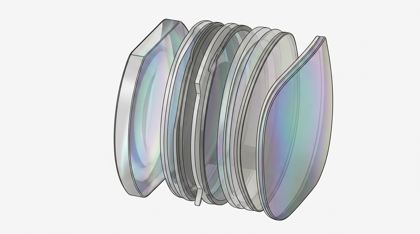 Pancake lens stack cross-section diagram